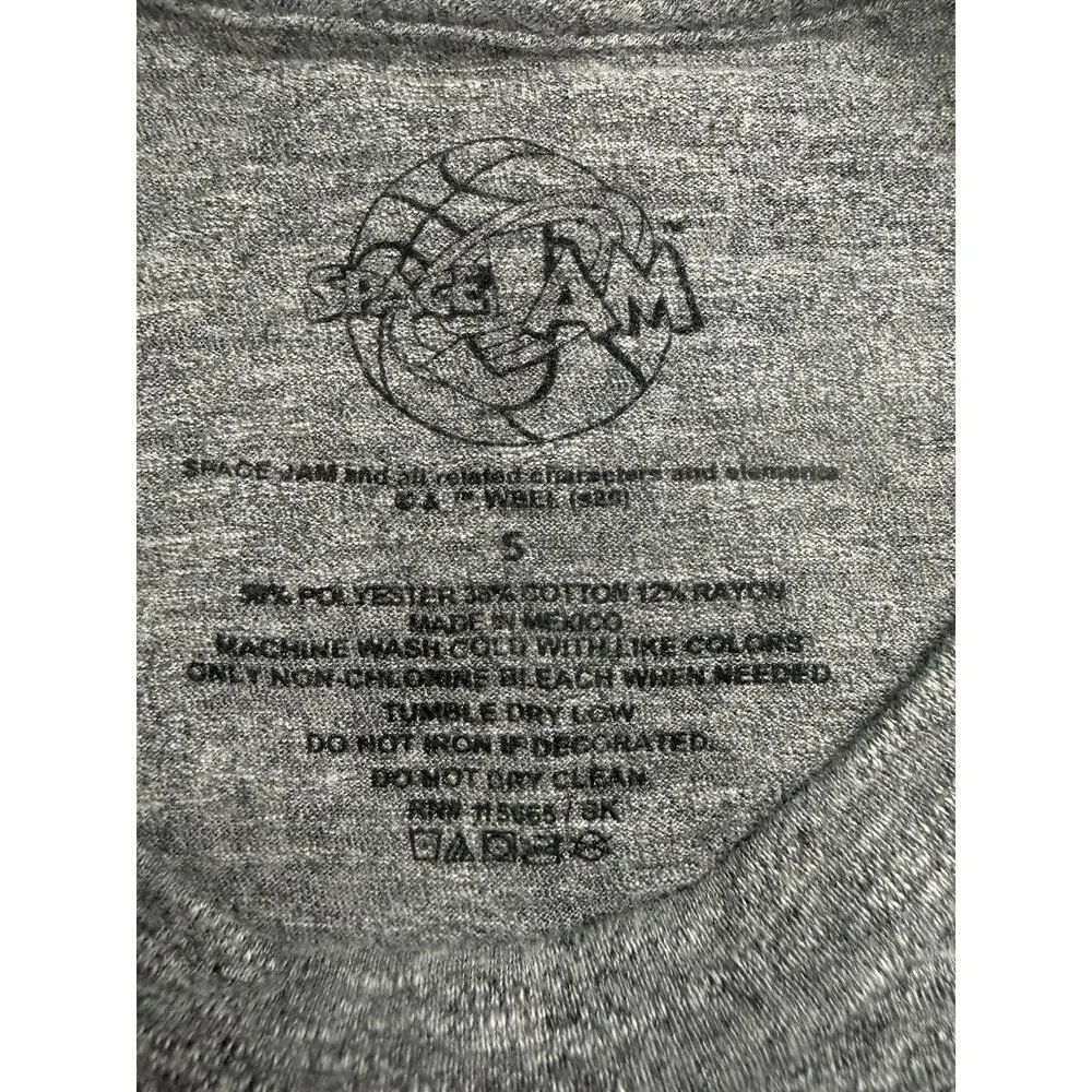 Space Jam Men’s Small Graphic Tee Tune Squad Basketball Vintage Style Gray - Picture 5 of 7